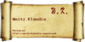 Weitz Klaudia névjegykártya